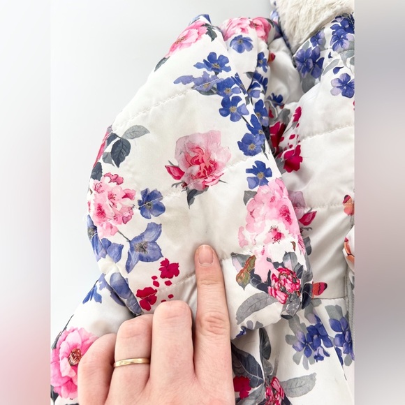 Floral Puffer Jacket with Hood - Picture 2 of 2